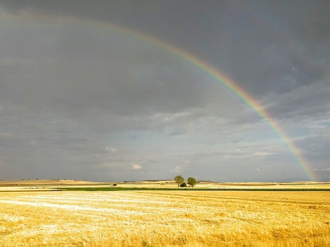 arc en ciel meseta pelerinage randonnee compostelle